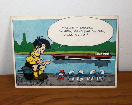 RARE Ancienne carte postal par Walthéry ?? années 1968 avec les Schtroumpfs - Picture 2 of 3