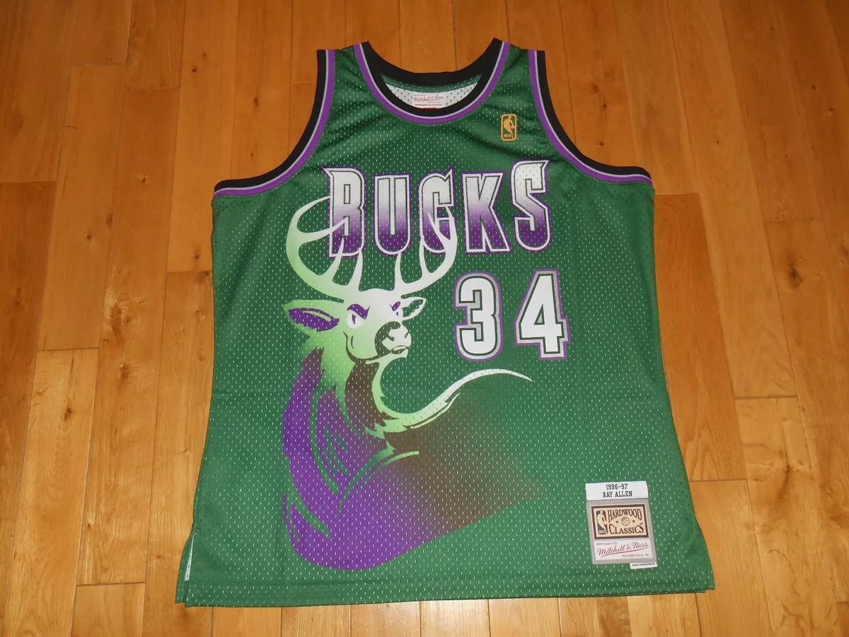 Ray Allen Milwaukee Bucks Mitchell & Ness Green Swingman Jersey Nba, L / Green