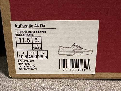 Vans x Mister Cartoon x Quartiere Autentico 44 DX Uomo Taglia 11,5 - Foto 15 di 15