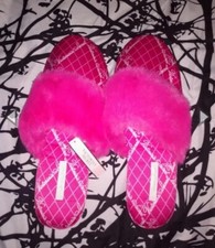 2 Pink  Blue victoria secret slippers shoe size M -s
