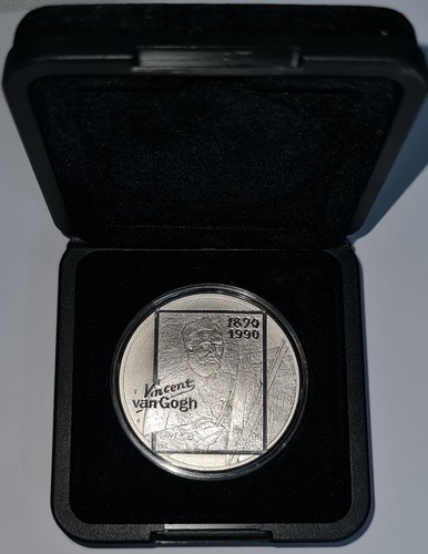 NETHERLANDS / Silver Medal 1890-1990 Vincent van Gogh - UNC !!! - Picture 1 of 4
