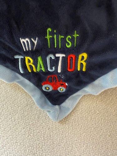Baby Essentials Lovey My First Tractor Embroidered 12" x 13" Security Blanket - Picture 3 of 10