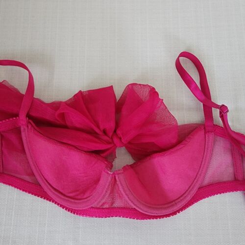 Tres Sexy Oh La La Cheri Schleife Halb BH klein Valentinstag rosa transparente Spitze - Bild 4 von 5