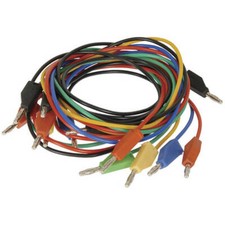 Quality Lead Test Factory-Moulded Banana Piggyback Plug to Plug 5 Colour Pack