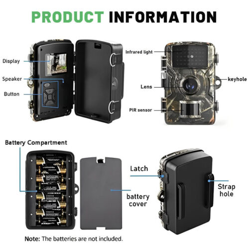 Wildlife Hunting Trail Camera Full HD 1080P Night Vision Motion Waterproof Cam - Picture 6 of 17