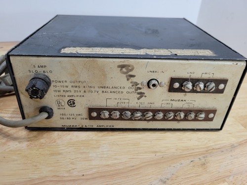 Amplificatore Muzak A-110 Vintage Raro Non Testato Ricambi/Riparazione - Foto 4 di 8