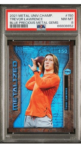 PSA 8 Trevor Lawrence Blue PMG Metalized /25 Metal Universe - Bild 1 von 2