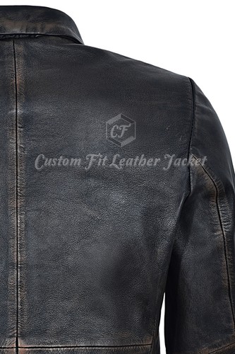 Men's Leather Blazer Black Bronze Millano 2 button 100% REAL NAPA Coat 3450 - Picture 11 of 12