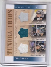 Quick/Niemi/Hiller 14/15 U.D. Artifacts  "Goalies" Triple JERSEY...Various Teams