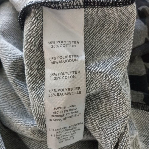 AVE Leisure Sweat Top Shirt Women's Size 22/24 Black Gray Camo Long Sleeve New - Picture 7 of 9