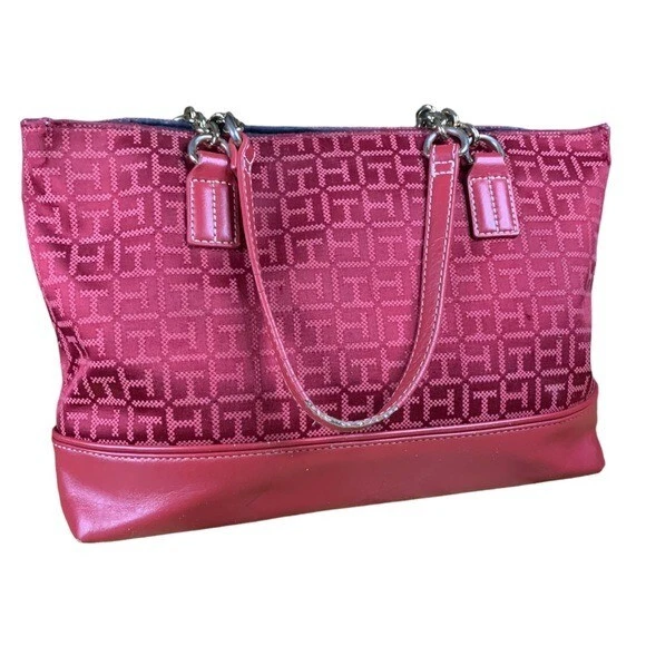 Tommy hilfiger leather tote bag clearance