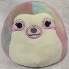Squishmallows Whim the Rainbow Tie-Dye Sloth 5" Mini Excellent Condition