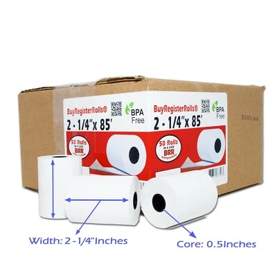 2 1/4" X 85 THERMAL PAPER 500 ROLLS FIRST DATA FD130 FD50 FD55 FD100TI