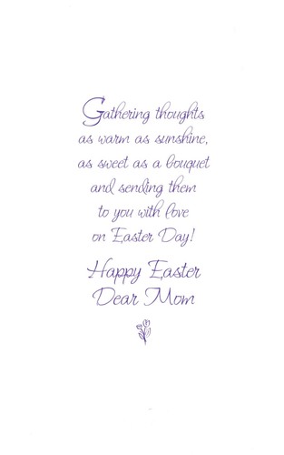 Happy Easter Dear Mom Pink & Yellow Tulip Tulips Theme Greeting Card - Picture 2 of 3