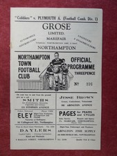 NORTHAMPTON TOWN v PLYMOUTH A | 1952/1953 | RESERVES | 10 JAN 1953 | UK FREEPOST