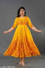 Indian Ethnic Designer Anarkali Rayon Dress Kurtis for Women