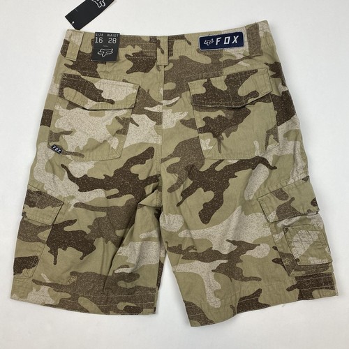 Fox Racing Boys Youth Sz. 16 Military Camo Slambozo Cargo Shorts Tag Beige - Picture 11 of 18