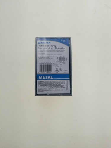 Sigma Electric  4-1/2 in. Rectangle  Metallic  1 gang Weatherproof Box  Gray - Picture 1 of 2