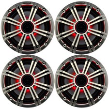 4 x Kicker 6.5" OEM Replacement 150W Marine LED Coaxial Silver 2-Way Speakers