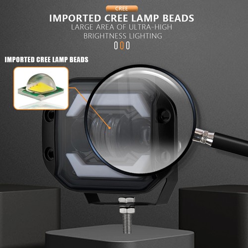2x 5" pulgadas montaje empotrado LED luz de trabajo 25W H4 faro de conducción halo señal de giro - Imagen 5 de 15