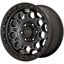 17x8 +35 KMC KM545 Trek 5x4.5 Satin Black W/ Gray Tint Wheels (Set of 4)