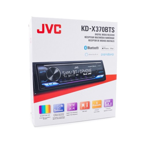 JVC KD-X380BTS Single DIN Bluetooth USB AUX AM/FM Stereo Car Audio Receiver - Picture 7 of 7