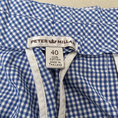 Peter Millar Shorts Mens 40 Blue White Checkered Chino Golf Dad Preppy - Picture 7 of 7