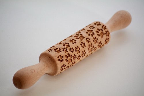 Engraved rolling pin wooden ANY PATTERN cat heart horse laser cut embossing pin - Picture 30 of 33
