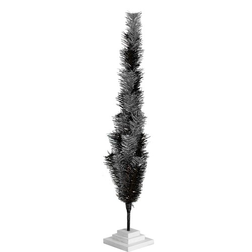 Silver and Black Mixed Tinsel Christmas Tree Stand Included, Centerpiece Display - Picture 12 of 15