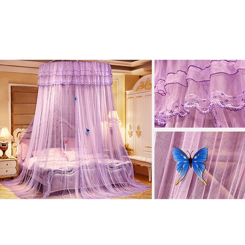 Runde Spitze Bettnetz Baldachin Vorhang Kuppel Insekt Moskitonetz Prinzessin Twin - Bild 18 von 30