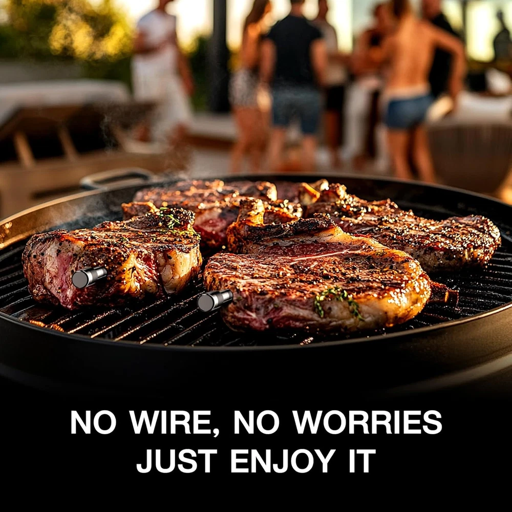Meat Thermometer Digital Wireless with 2 Probes, 800FT Long Range Bluetooth Cook