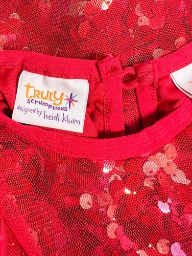 Truly Scrumptious Heidi Klum 2T Red Sequin Dress Dressy 4th Of July Bling - Picture 10 of 10