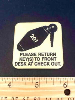 RARE!   VINTAGE DOOR SIGN   OLD MOTEL HOTEL KEY FOB KEYCHAIN ((WAREHOUSE FIND!))
