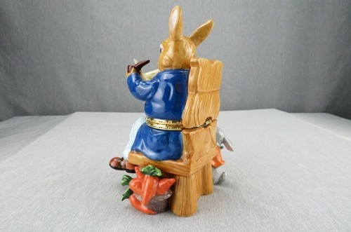 Peter Rabbit Porcelain Hinged Trinket Box CWC Jewelry box/ Easter Home Decor - Picture 4 of 12