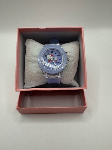 Hello Kitty Sanrio Blue flashing LED Watch, Quartz, Analog - Picture 2 of 11