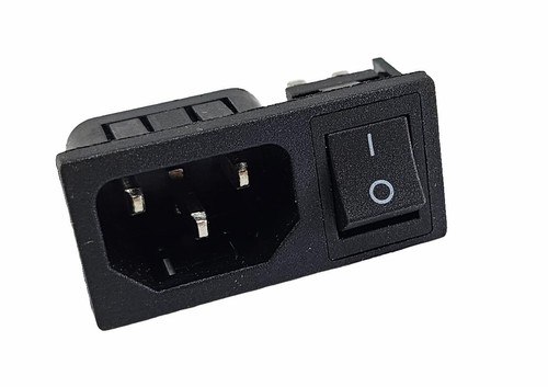 Kaltgeräte-Steckverbinder C-14 10A/250V, mit 6-Pin Umschalter 6A/250V, Ein/Ein - Picture 1 of 5