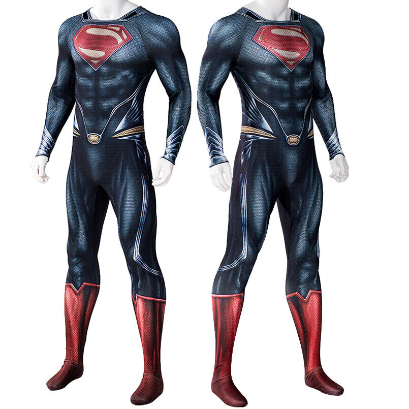 Man Of Steel Superman Clark Kent Battle Suit Halloween Cosplay Costume Set  - Magic Wardrobes