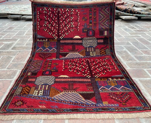 3x5 Oriental Antique Vintage Accent Rug Turkish Traditional Baluchi Wool Carpet - Picture 14 of 14