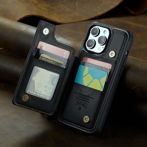 Nueva funda protectora de cuero billetera a prueba de golpes con ranuras para tarjetas de crédito para Apple iPhone - Imagen 5 de 53