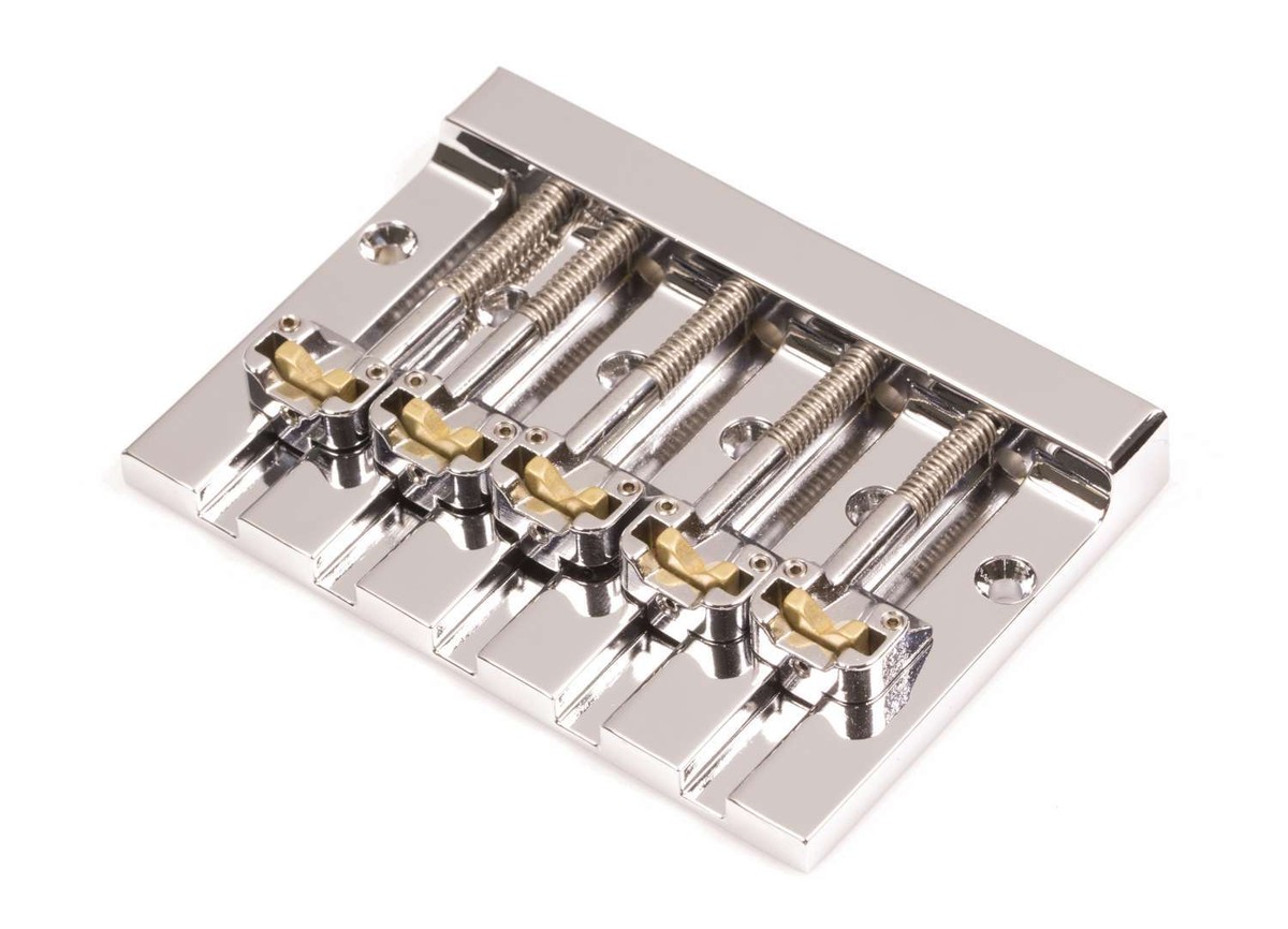 Hipshot KickAss 5 String Bass Bridge Chrome Retrofits Fender