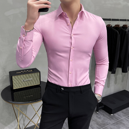 Camisas de vestir informales de negocios de manga larga para hombre - Imagen 1 de 31