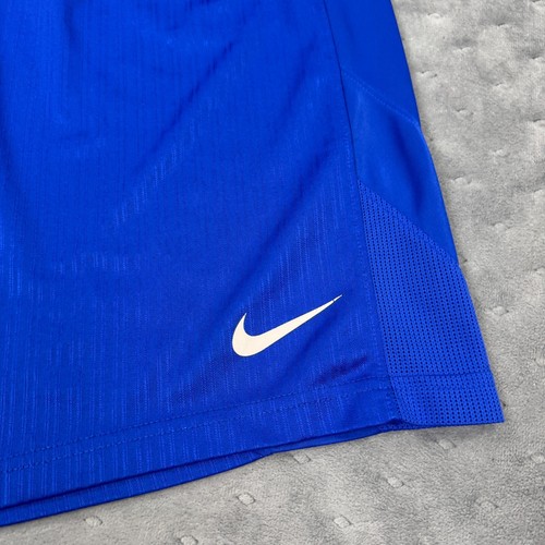 VINTAGE Nike Shorts Boys Medium Blue Shiny Athletic Basketball Dazzle Swoosh Y2K - Picture 3 of 10