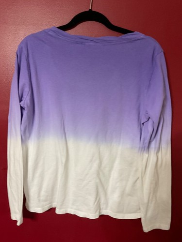 Candace Cameron Bure Ocean Dipped Long Sleeve Tee Shirt Violet S NEW - Picture 2 of 4