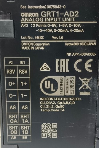 OMRON GRT1-AD2, 2 Puntos Serie GRTA Módulo Unidad de Entrada Analógica - Imagen 5 de 7