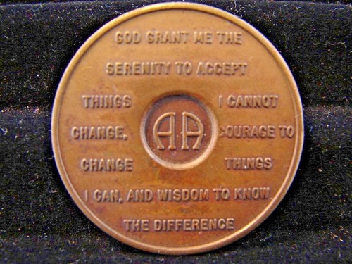 Alcoholics Anonymous AA 8 Year AA BACK Bronze Medallion Token Coin Chip Sober