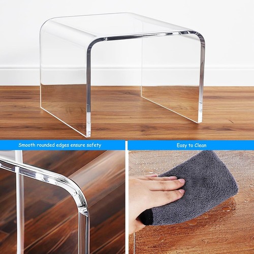 Durable Acrylic Step Stool - Modern Clear Design for Bathroom and Kitchen - Picture 6 of 9