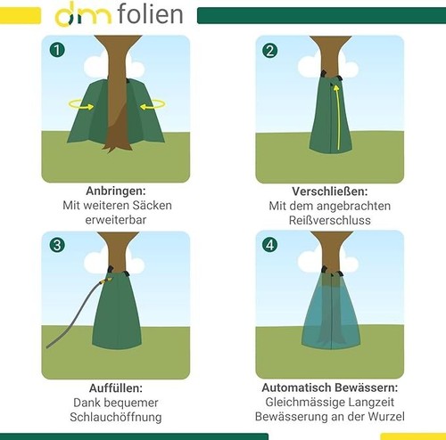 Bewässerungssack Bewässerungsbeutel Baumbewässerung 55L 75L 100L Sack Garten - Bild 5 von 16