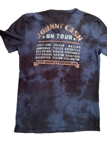 T-Shirt Johnny Cash All Star Tour blau & schwarz Tye-Die S/sl - Gr. Small - Bild 2 von 3