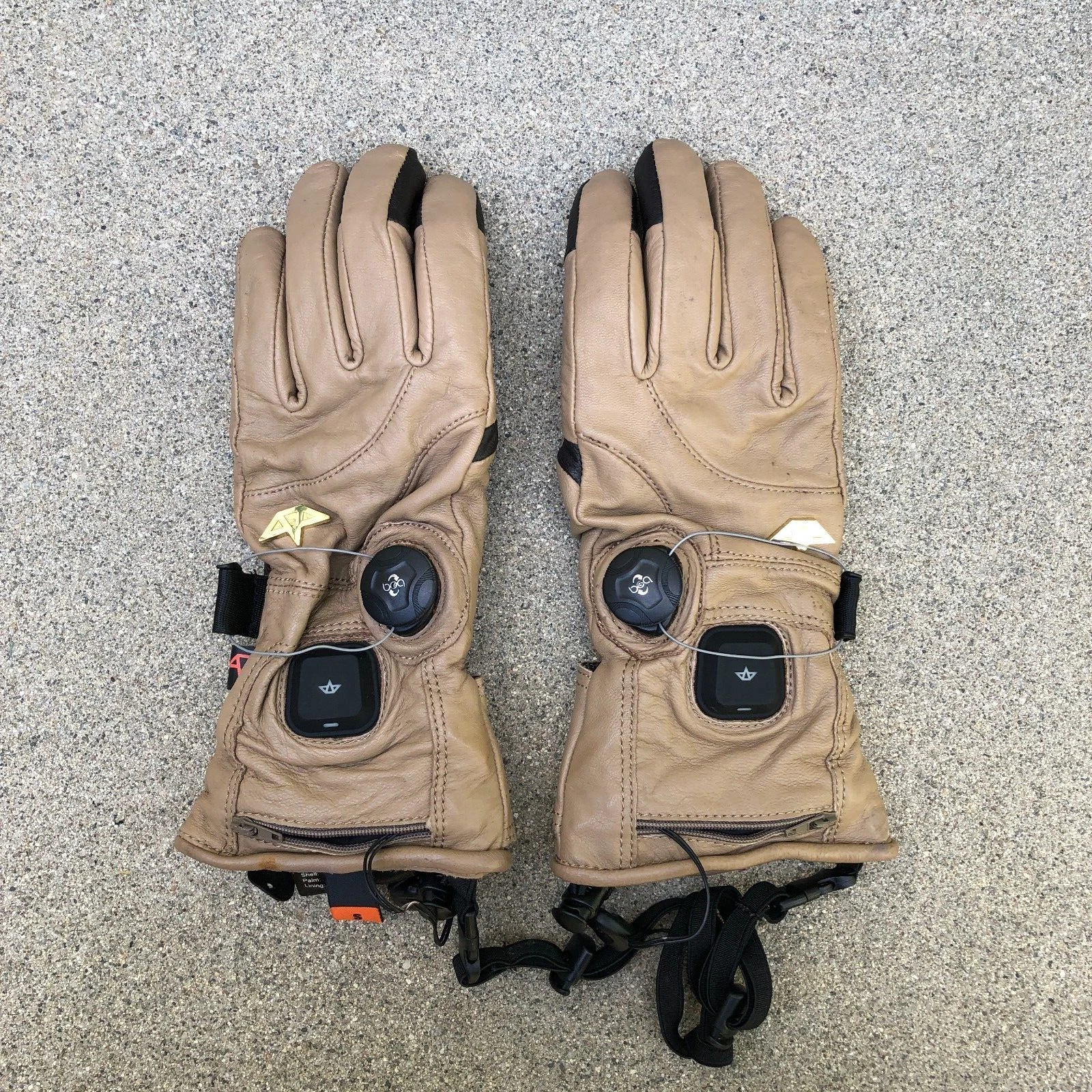 Vintage CELTEK Genuine Leather Gloves Men's S Fleece Lined Winter Tan Waterproof