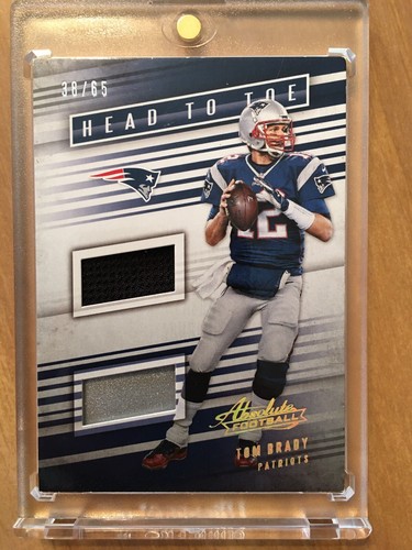 Tom Brady 2016 Absolute Memorabilia Head Toe Game Worn patch HELMET SHOE /65 - Picture 1 of 7